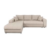 LOUNGITUDE - Suzie - Canapé d'angle - Convertible - 4 Places - Revêtement capitonné - en Tissu - Beige - Angle Gauche - L246cm