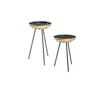 Loungitude table basse métal - noir et or