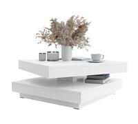 LOUNGITUDE - Table Basse rotative 70 x 70 cm Blanc