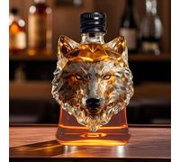 Loup tête verres de whisky, 250ml art drôle statue sculpture bouteilles, cristal animal vin décanter, bouteille de vin unique pour la maison bar décor, idéal pour les amateurs de whisky, bourbon et de