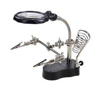 Loupe LED Mains Aidantes - Base De Support De Soudure À Bras Flexible, Pinces Crocodile Rotatives, Plate-forme De Travail De Détail Portable | Compagnon De Réparation Précis Pour Le Prototypage Électr
