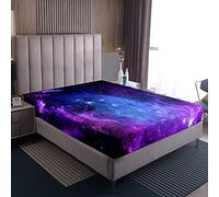 Loussiesd Drap de lit, 140 x 200 cm, pour enfants, motif de galaxie, ciel étoilé, univers spatial, cosmos, antidérapant, en microfibre douce, pour adolescents, Voie lactée Galaxy