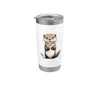 Loutre Avec Marguerite Gobelet isotherme en acier inoxydable double paroi