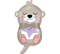 Loutre endormie Ballon d'anniversaire 33x58cm