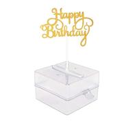 Louttary Ensemble Boîte Money Box Cake, Boîte à Argent Automatique Cake ATM comme Illustré avec Le Cake Topper Anniversaire Doré Scintillant