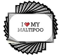 Love Decor Autocollant carré amovible pour garage Inscription I Love My Maltipoo 8 x 12 cm