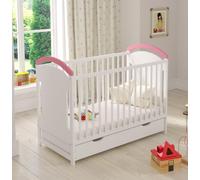 Love For Sleep Lit Bébé Évolutif en Bois Rose 120x60 cm avec Barrière de Sécurité et Protections en Silicone - Lit Transformable pour Fille ou Garçon - Modèle Amie