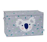 LOVE IT STORE IT - Boîte Rangement Tissu Ultra Résistant - Grande 62x38x39cm - Couvercle Renforcé Bois - Coffre Koala Chambre Enfant - Pliable et Durable - Gris