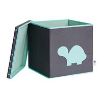 LOVE IT STORE IT - Cube De Rangement Pliable 33x33x33cm - Tissu Ultra Résistant - Renforcement Bois - Compatible Kallax - Motif Tortue - Gris