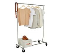 LOVE IT STORE IT - LOFT - Portemanteau Sur Roulettes - Charge max. 80 kg - 4 Roulettes Stables - Portant Vetement Solide Avec 1 Tringle À Vêtements - 129x54,5x166 cm - Gris Clair