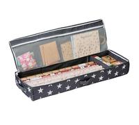 LOVE IT STORE IT Organiseur papier cadeau, rangement, gris 90x30x12 cm | Rangement pour env. 20 rouleaux jusqu’à 90 cm, avec compartiment modulable et 3 poches pour accessoires.
