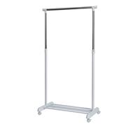 LOVE IT STORE IT - Portemanteau Mobile Réglable en Hauteur - Métal Blanc/Chrome - Charge 20 kg - Facile à Monter