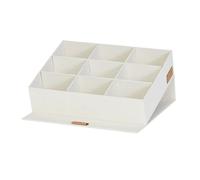 LOVE IT STORE IT - Premium - Boîte de rangement 9 compartiments avec couvercle aimanté, tissu en lin, couvercle à charnière, organisateur pour matériel créatif et accessoires, 32x25x8 cm