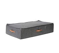 LOVE IT STORE IT - Premium - Boite de rangement sous le lit en lin avec couvercle - Boîte de rangement de vêtements - Caisse pliable pour la chambre ou la penderie - Gris - 90x45x18 cm