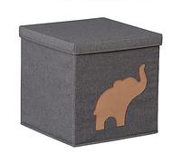 LOVE IT STORE IT - Premium - Cube de Rangement Enfant Pliable en Tissu avec Motif Elephant, pour Étagères et Meubles de Rangement, 30x30x30cm