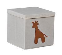 LOVE IT STORE IT - Premium - Cube de Rangement Enfant Pliable en Tissu avec Motif Girafe, Renfort Bois, pour Étagères et Meubles de Rangement, 30x30x30cm