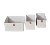 LOVE IT STORE IT - Premium - Lot de 3 Organiseurs de Placard, en Lin, pour Armoire ou Commode à Langer, Beige, 15 x 30 x 15 cm et 30 x 30 x 15 cm