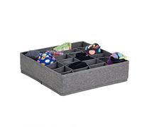 LOVE IT STORE IT - Premium - Organisateur Tiroir 24 Compartiments - En Tissu - Pliable - Pour Rangement Vêtements Ou Penderie Enfant - 30x30x8cm - Gris Chiné