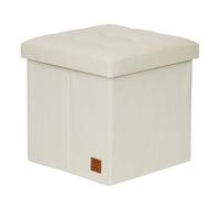 Love IT Store IT - Premium - Pouf de Rangement en Lin Pliable pour Salon ou Chambre avec Couvercle, Confort et Stabilité - Beige - 38x38x38 cm