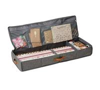 LOVE IT STORE IT Premium - Sac de Rangement Papier Cadeau | Boite Rangement Papier Cadeau | Range Papier Cadeau avec Compartiments - 90x30x12 cm - Gris