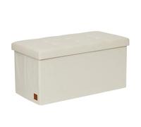 Love Its Store IT - Premium - Banc de Rangement - en Lin - Pliable - Coffre Rangement Conformable et Extra Stable - Beige - 76x38x38cm