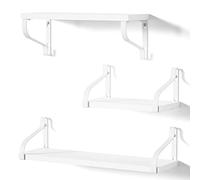 Love-KANKEI Blanche Lot de 3 Étagère Murale Bois Charge Cuisine pour Salon Chambre Bureau Salle de Bains Maximal 18 KG