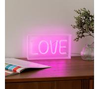 Atmosphera Lampe de table néon LED Love rose - 23 x 4 x 12,5 cm