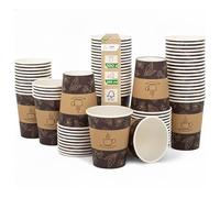 Love Nature Gobelets Jetables de 250 ml - Lot de 100 Gobelet Carton - Gobelet Cafe Jetable - Verre Jetable à Café à Emporter