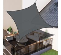 LOVE STORY - Tenture solaire, imperméable, carrée, 4x4 mètres, tissu pour voile, protection solaire et coupe-vent, en PES, avec 95% de protection UV, pour balcon, jardin, terrasse (anthracite)