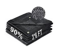LOVE STORY Toile d'ombrage à 90 % en maille noire avec œillets 0,9 x 1,8 m pour serre, terrasse, auvent, pergola, niche pour chien, poulailler