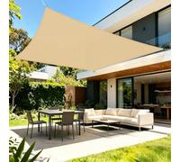 LOVE STORY Voile d'ombrage Rectangulaire 2x4m,avec 95% UV pour Extérieur | Imperméable à l'eau,PES Toile d'ombrage,Protection Solaire et Coupe-Vent,Idéale pour Jardin,Terrasse et Balcon.Sable