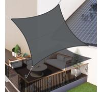 LOVE STORY - Tenture solaire, imperméable, carrée, 4x4 mètres, tissu pour voile, protection solaire et coupe-vent, en PES, avec 95% de protection UV, pour balcon, jardin, terrasse (anthracite)