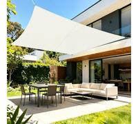LOVE STORY - Tenture solaire, imperméable, carrée, 4x4 mètres, tissu pour voile, protection solaire et coupe-vent, en PES, avec 95% de protection UV, pour balcon, jardin, terrasse (blanc crème)