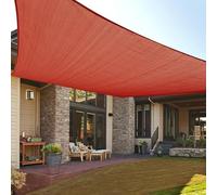 LOVE STORY Voile d'ombrage rectangulaire de 4,8 x 6,8 m, grandes voiles d'ombrage pour terrasse, jardin, rouge terra