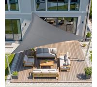 LOVE STORY Voile d'ombrage Triangulaire 6x6x6m,95% UV Protection pour Patio | Toile d'ombrage en PES résistant,Protection Solaire et Coupe-Vent,Idéale pour Jardin, Terrasse et Balcon.Anthracite