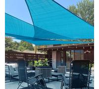 LOVE STORY Voile d'ombrage triangulaire de 4,2 x 4,2 x 4,2 m pour terrasse et jardin, bleu turquoise