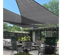 LOVE STORY Voile d'ombrage triangulaire droit de 6 x 6 x 8 m en tissu pour terrasse, extérieur, jardin, cour - Gris foncé