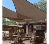 LOVE STORY Voile d'ombrage triangulaire droit marron de 3 x 3 x 4,2 m pour extérieur, terrasse, jardin, cour