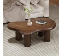 LOVEHOUGES Table Basse irrégulière « Brown Cloud » de 46,06 po | Table basse moderne et élégante, 4 pieds cylindriques, grand plateau épais, bords arrondis, pour salon ou chambre