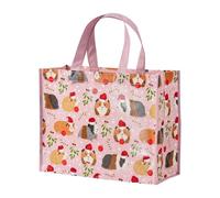 Loveinside Grand sac cadeau réutilisable de Noël en forme de cochon d'Inde avec poignées - 25,4 x 12,7 x 33 cm - Sacs cadeaux motif cochon d'Inde rose pour Noël, vacances, fête