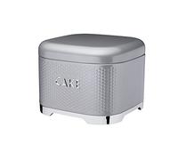 LOVELLO KitchenCraft - Boîte à Gâteaux en INOX, Couvercle Refermable, Effet Relief, Collection, 26 x 26 x 19 cm - Gris Argent