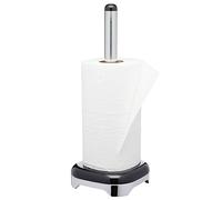 LOVELLO KitchenCraft - Support pour Papier Essuie-Tout en INOX et Silicone, Collection, 35 cm - Noir et Argent