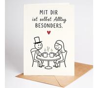 Lovely Cards - Avec toi, même la vie quotidienne est spéciale - Carte de qualité supérieure pour mariage - Cartes de vœux - Idée cadeau pour mariage, carte de vœux Just Married Wedding - Format A6