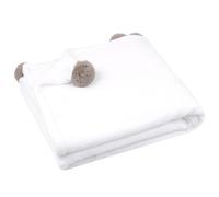 Lovely CASA - Plaid - Taille 130x160 cm - 100% Coton - Couleur Blanc - Modèle Mellow - pour Canapé ou Chambre - Idéal Toutes pièces