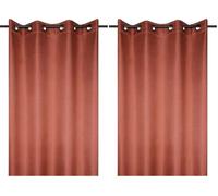 Lovely CASA Rideau Occultant - Copenhague avec Œillets pour Salon ou Chambre - Taille 140 x 260 Terracotta - Rideau de Fenêtre ou Dressing Obscurcissant et Isolant - Idéal pour Maison (Lot de 2)