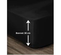 Lovely Home Drap-housse 100% coton 140x190x30 cm noir