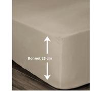 LOVELY HOME Drap Housse 100% coton 160x200x25 cm beige