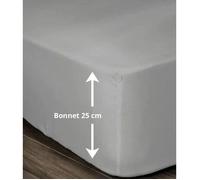 Lovely Home Drap-housse 100% coton 160 x 200 x 25 cm gris clair