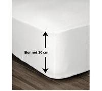 LOVELY HOME Drap Housse 100% coton 90x190x30 cm blanc