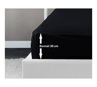 Lovely Home Drap-housse 100% coton 90x190x30 cm noir – Lot de 2